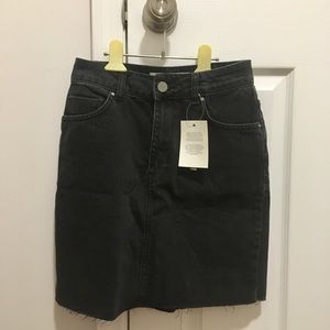 ASOS high waisted denim skirt - washed black